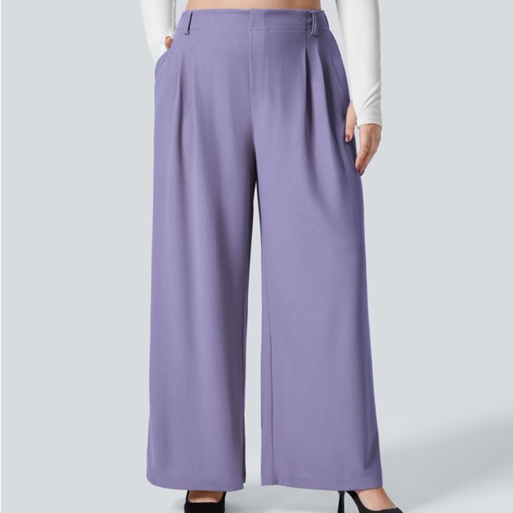Halara Flex™ High Waisted Side Pocket Wide Leg Waffle Work Plus Size Pants